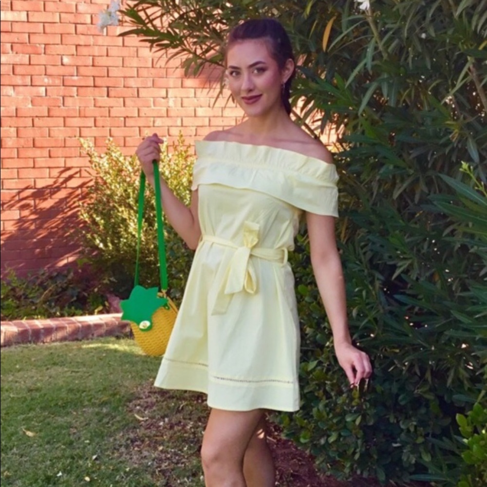 Yellow Off the Shoulder Dress-CLEARANCE - Picture 1 of 6